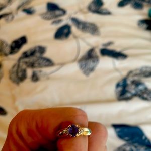 Solid Gold ring with Diamonds and stone